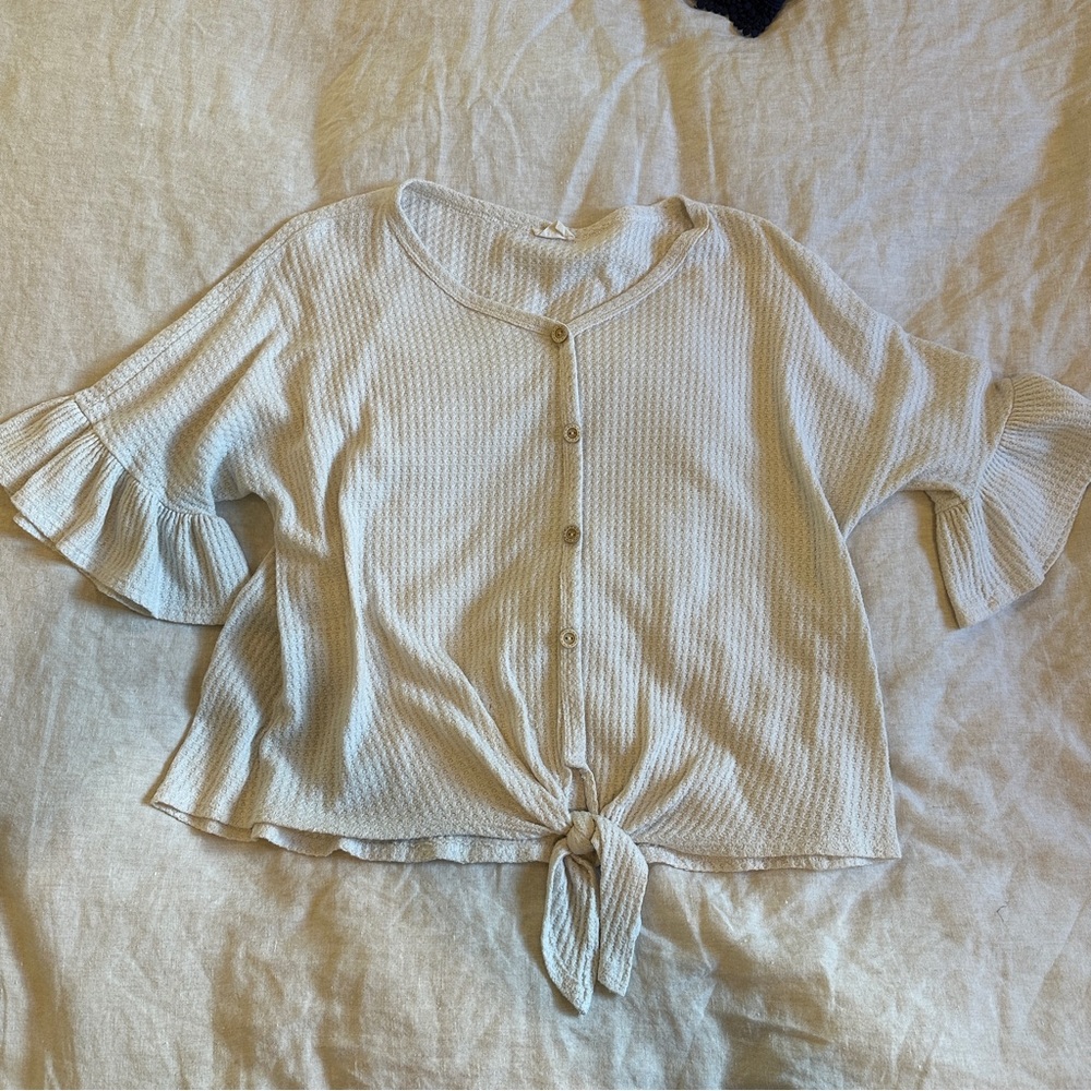 Cream Tie Top